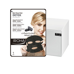 Masque visage tissu detox charbon IROHA x15