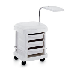 Chariot manucure blanc avec plateau