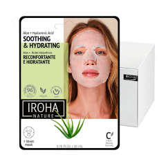 Masque Tissu Hydratant Aloe Vera + The Vert + Ginseng + Acide hyaluronique x15