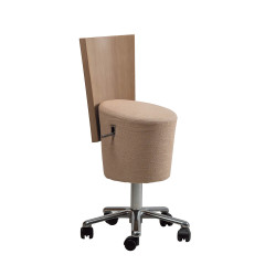 tabouret a roulettes avec dossier bois timo nilo