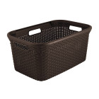 Panier A Linge Rectangulaire 45L Tresse Chocolat AD076