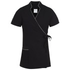 Kimono noir femme - passepoil blanc - 6 tailles disponibles