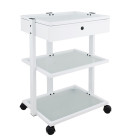 Guéridon 1 tiroir + étagères verre WE1040A